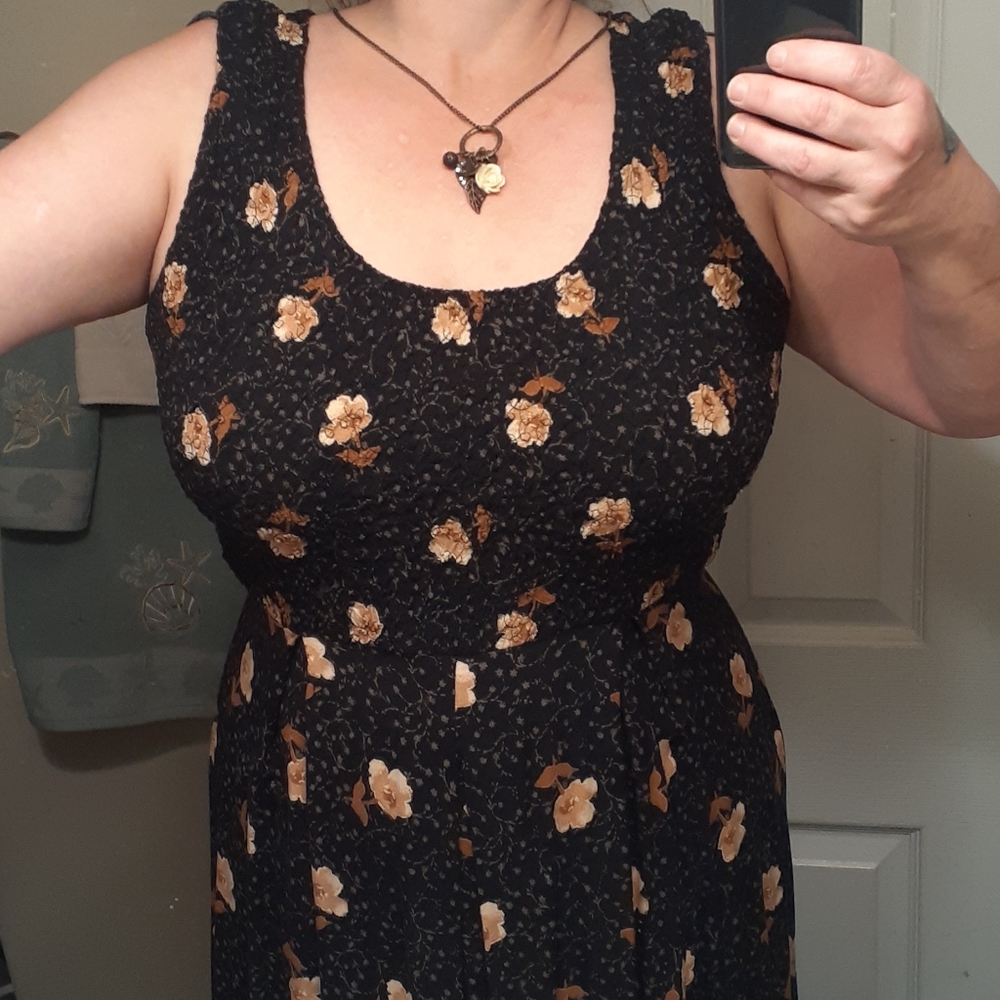 Black floral vintage dress